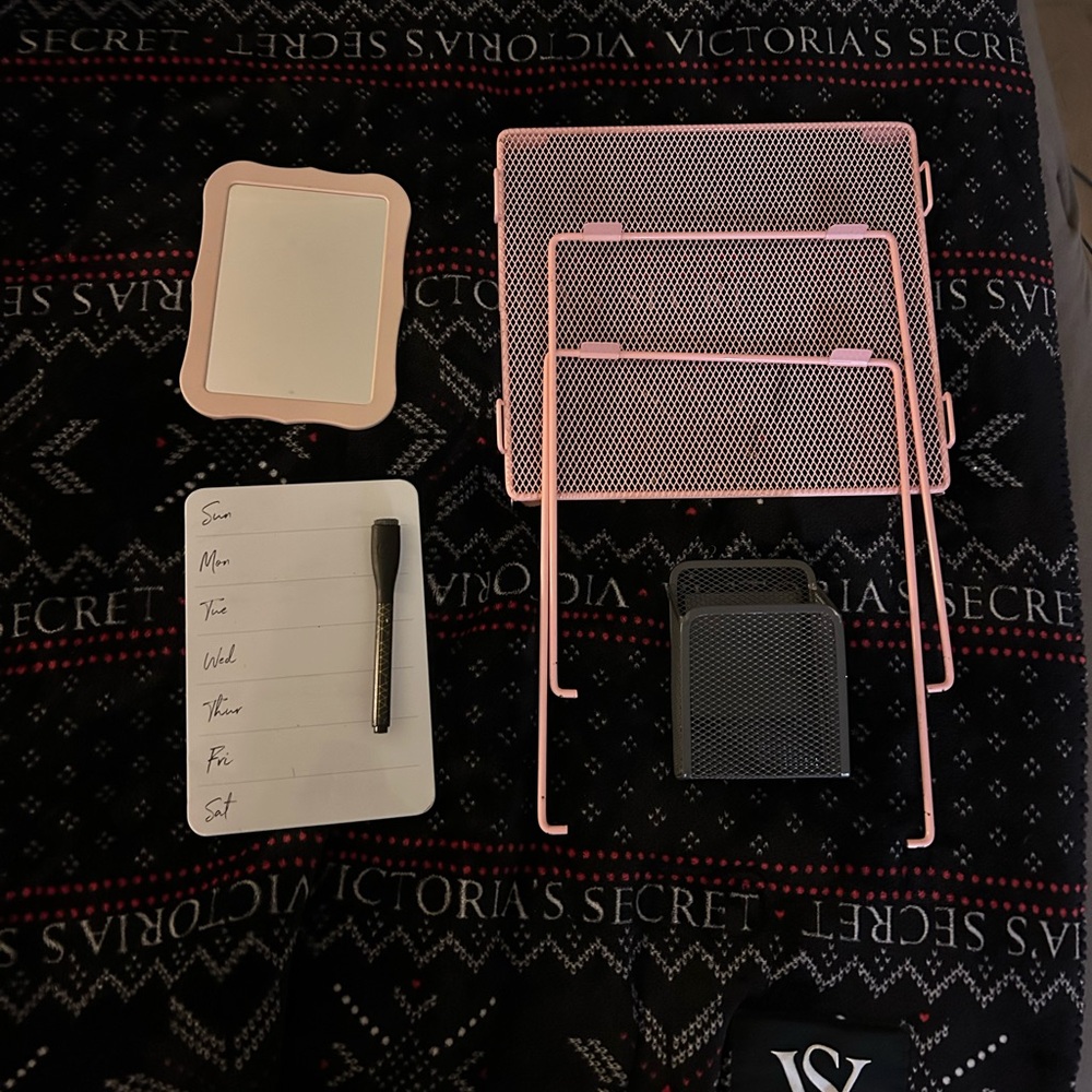 pink and gray locker set